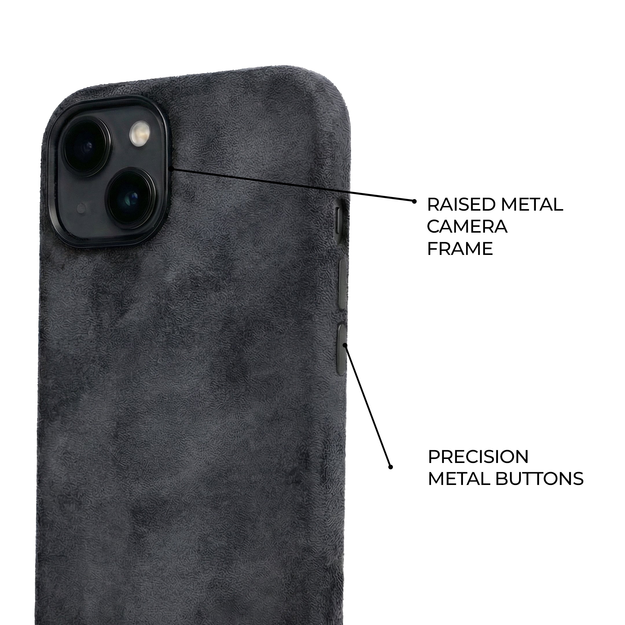 iPhone 14 - Suede Case - Dark Gray