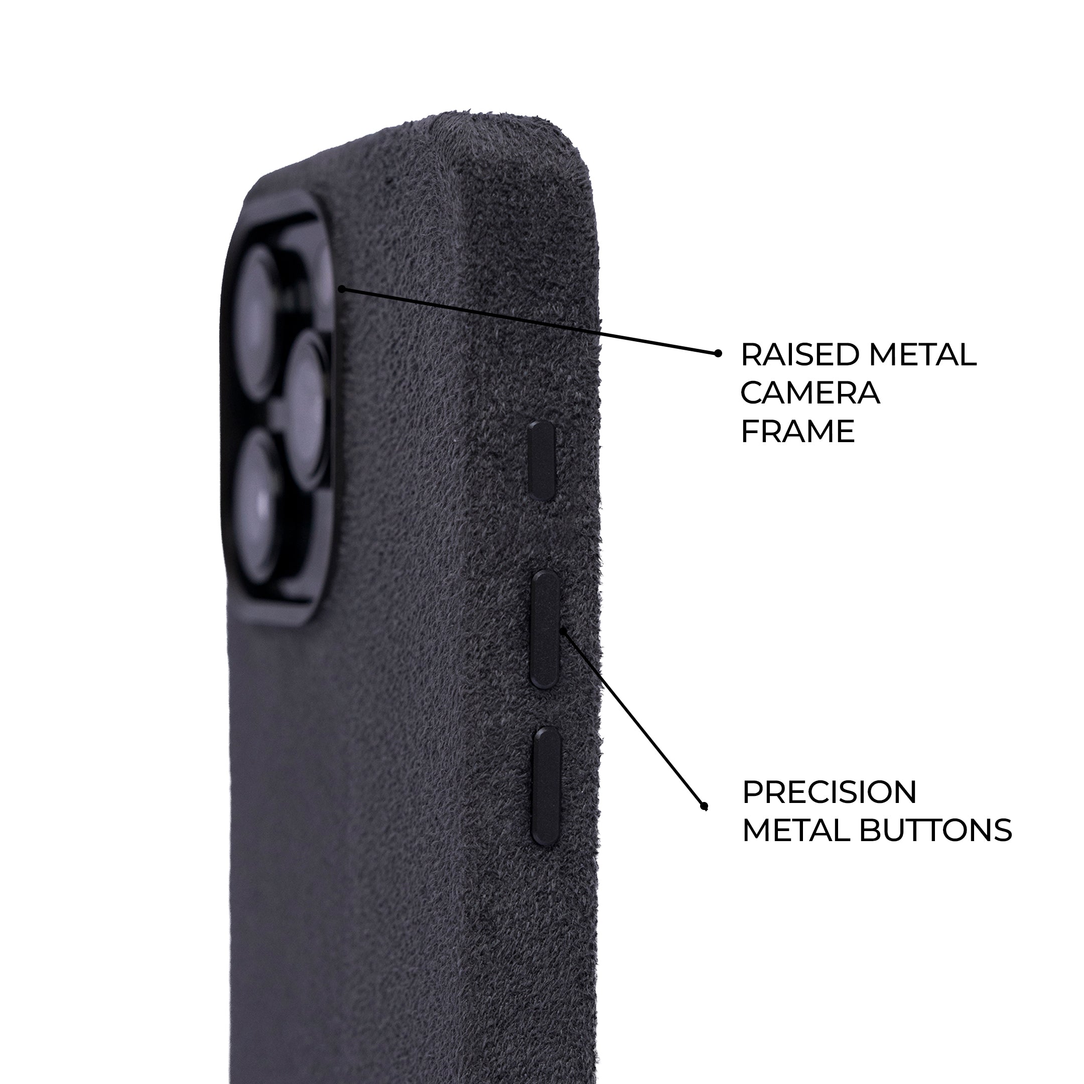 iPhone 15 Pro Max - Suede Case - Dark Gray
