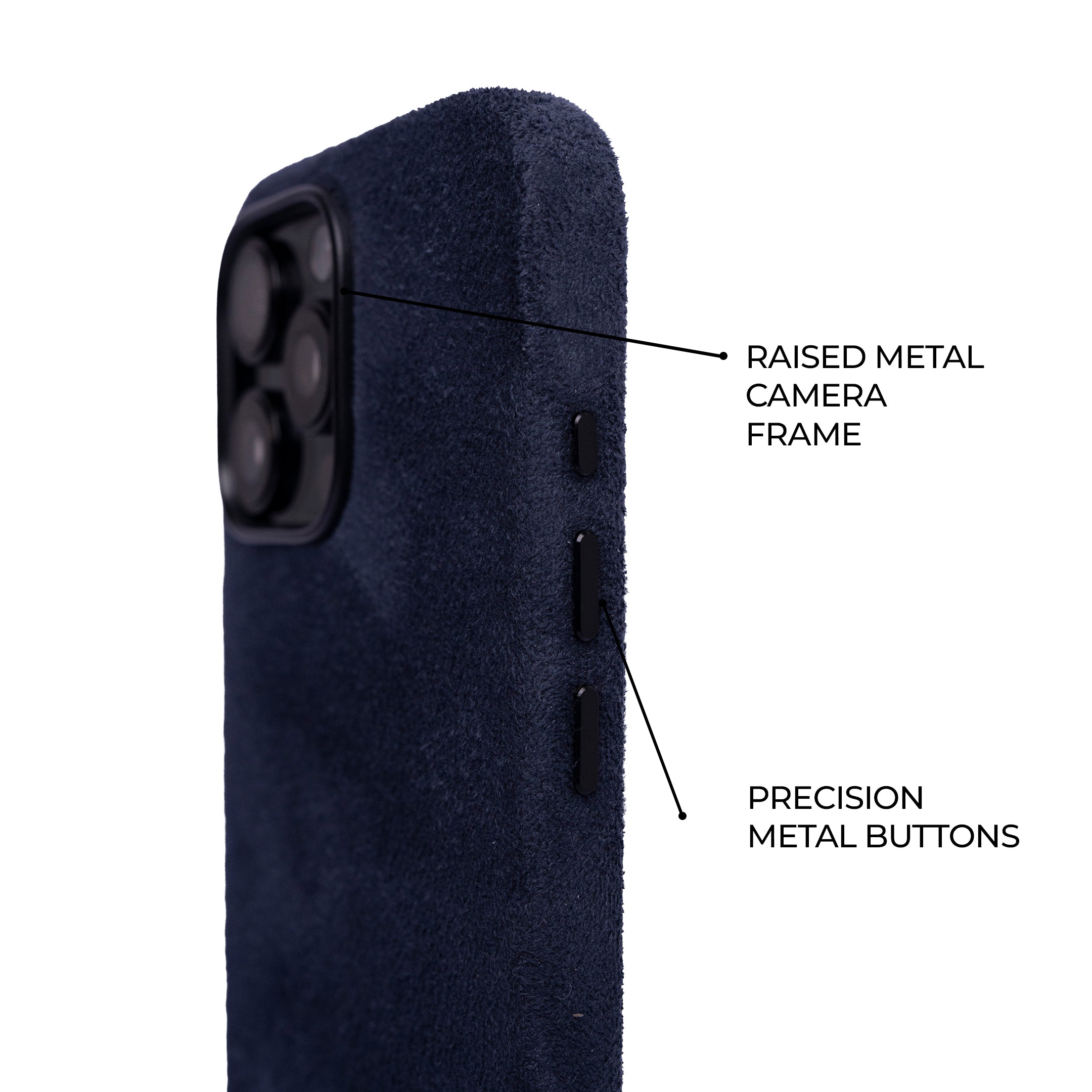 iPhone 16 Pro Max - Suede Case - Navy Blue