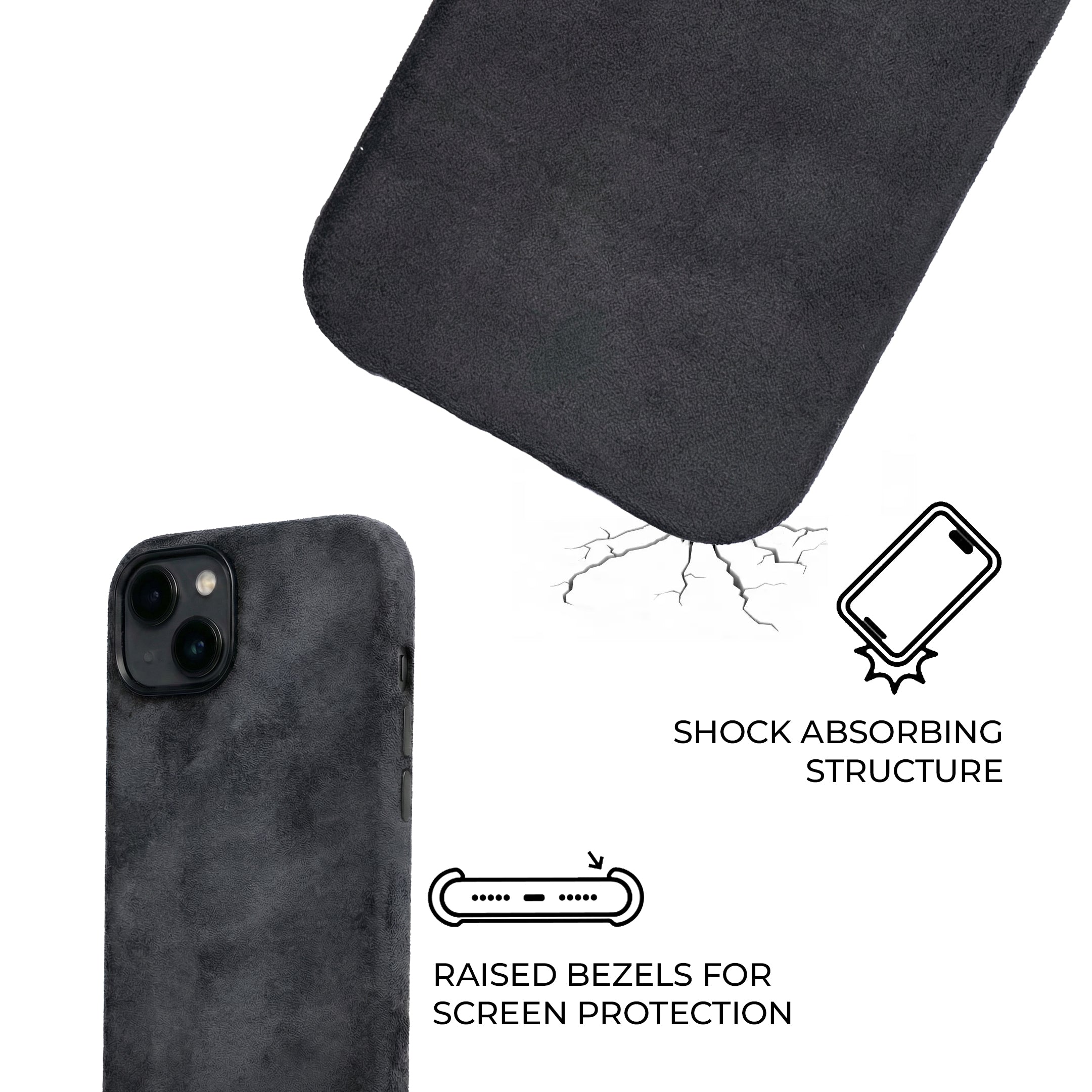 iPhone 14 Plus - Suede Case - Dark Gray