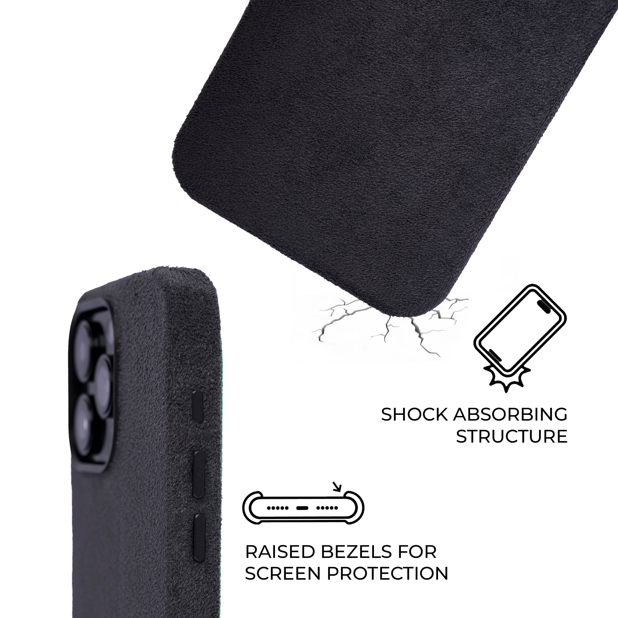 iPhone 15 Pro - Suede Case - Dark Gray
