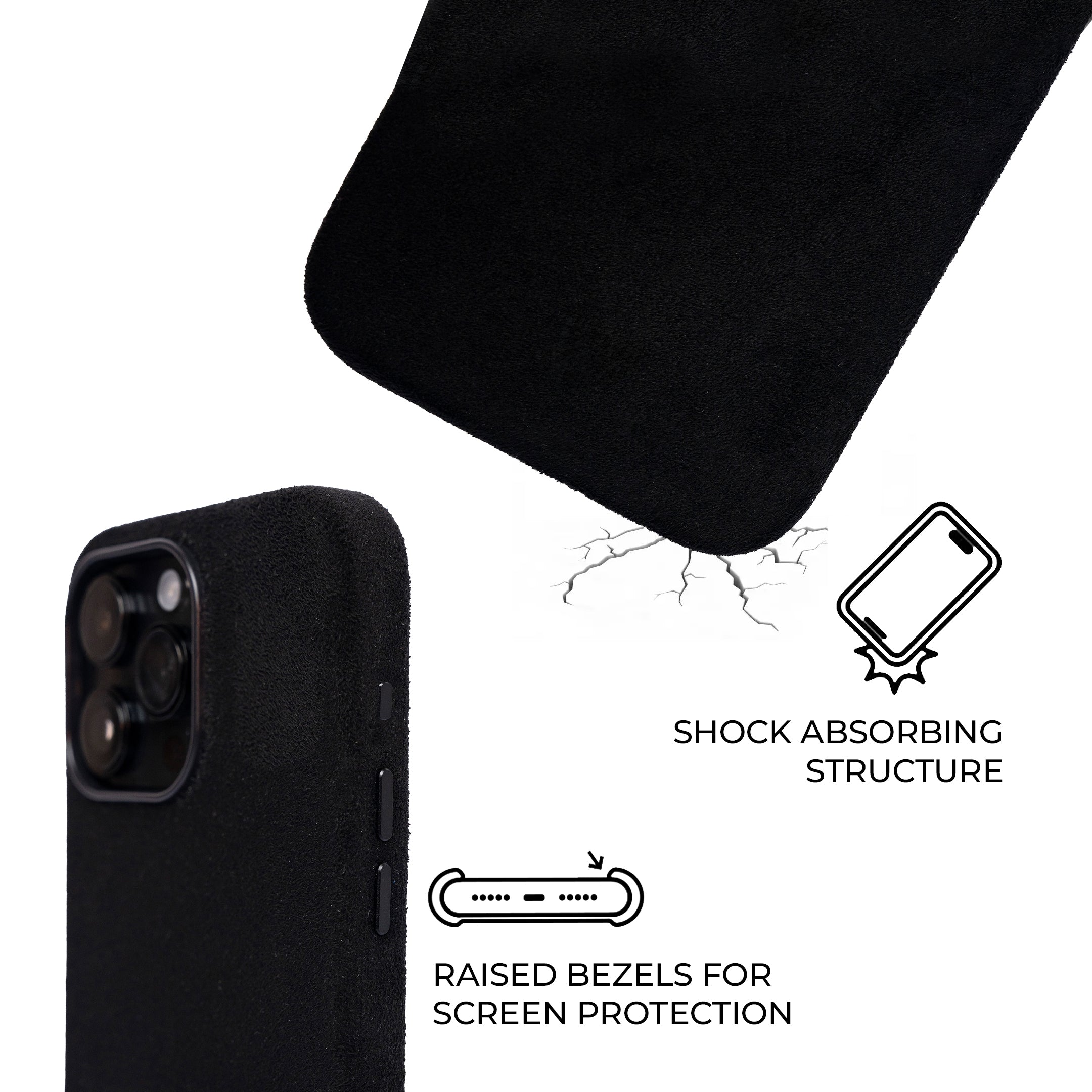 iPhone 15 Pro Max - Suede Case - Black
