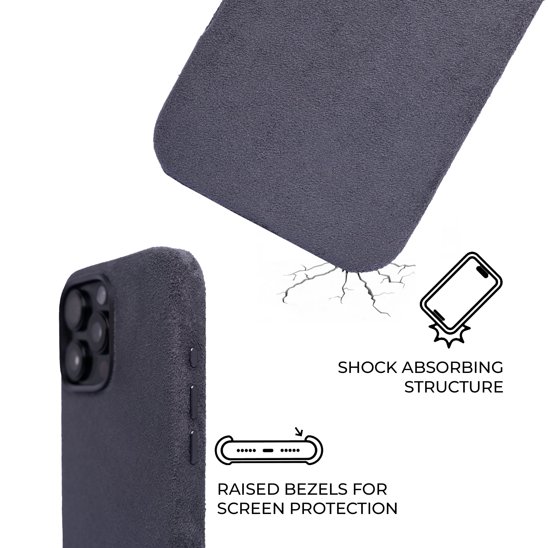 iPhone 15 Pro Max - Suede Case - Nardo Gray