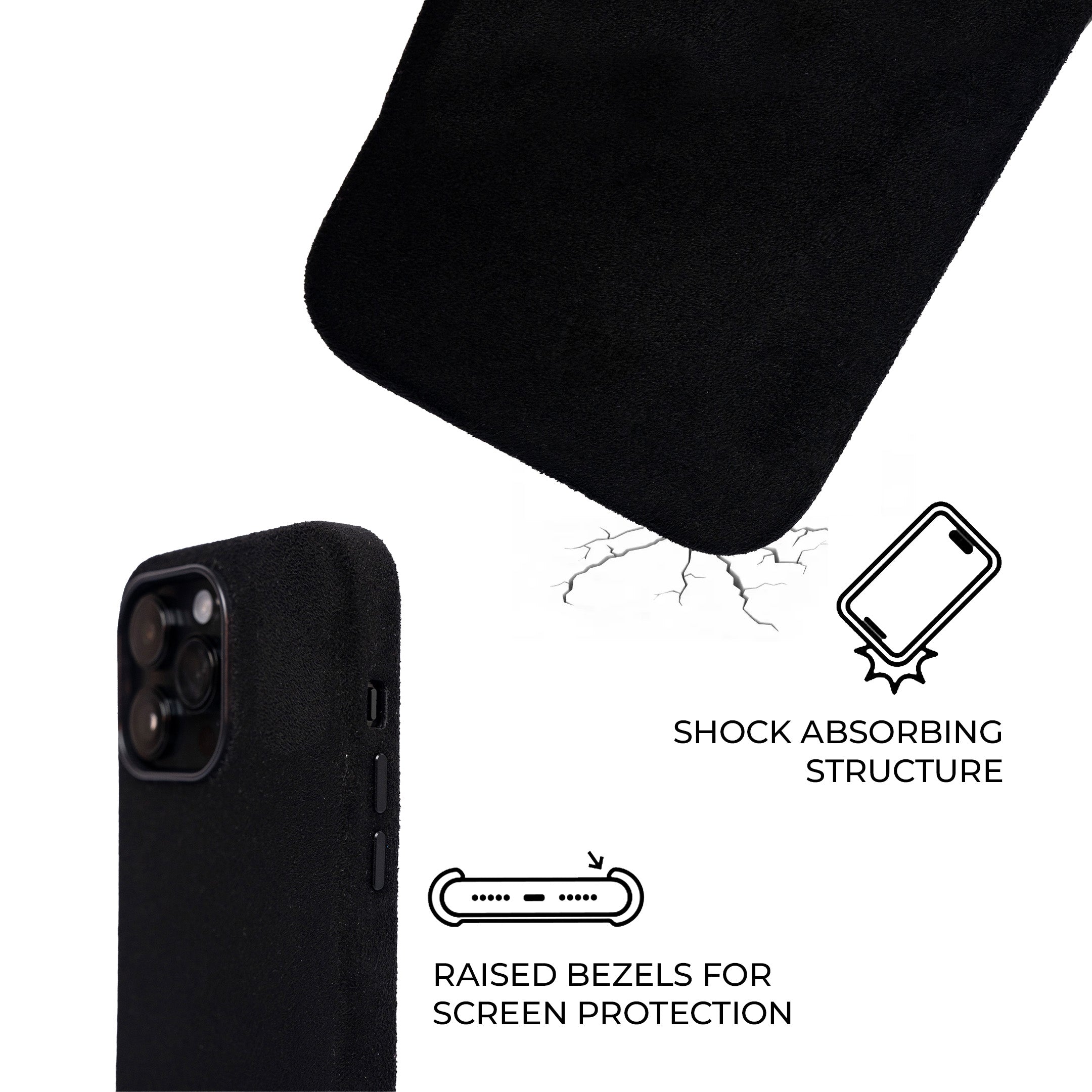 iPhone 13 Pro Max - Suede Case - Black