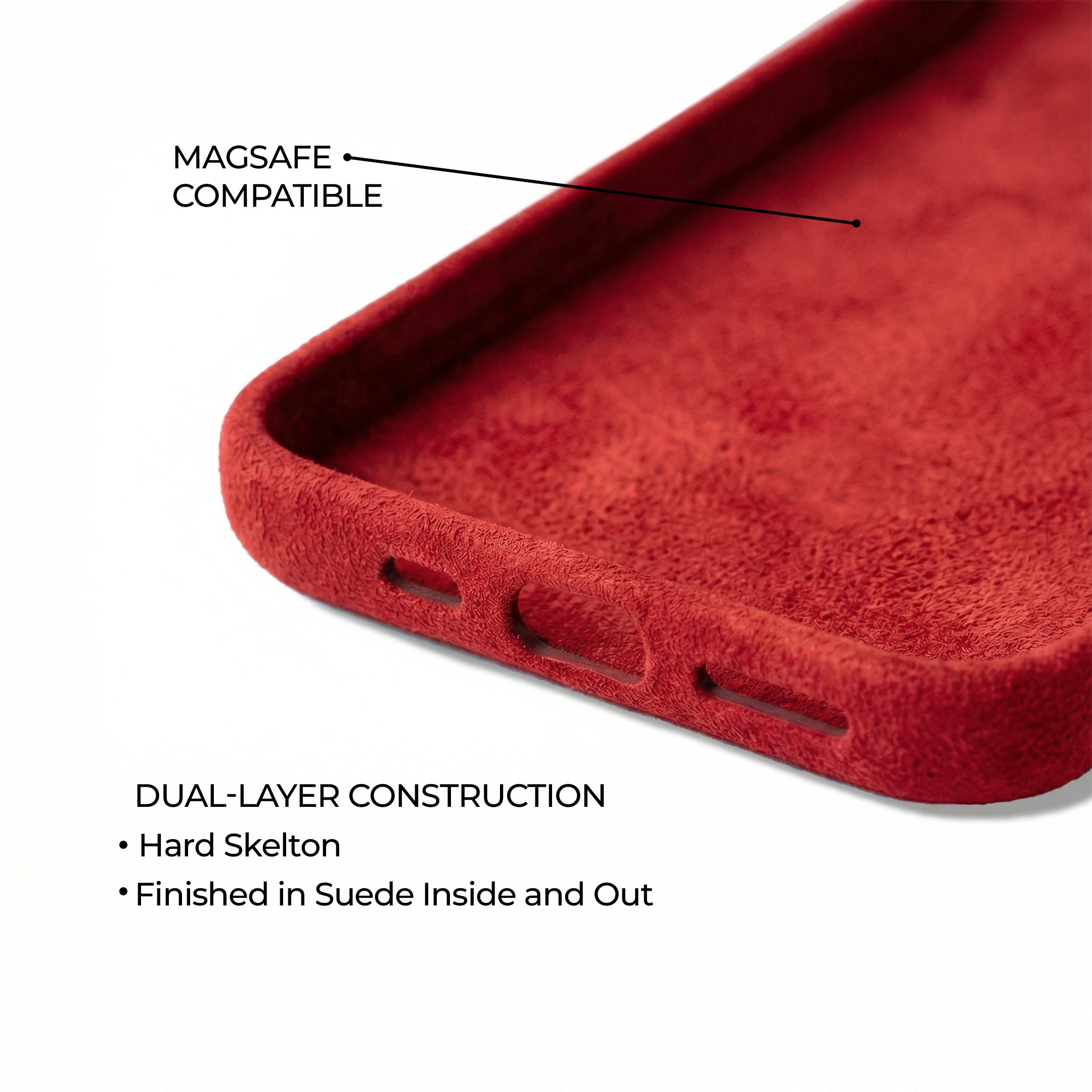 iPhone 16 Pro Max - Suede Case - Red