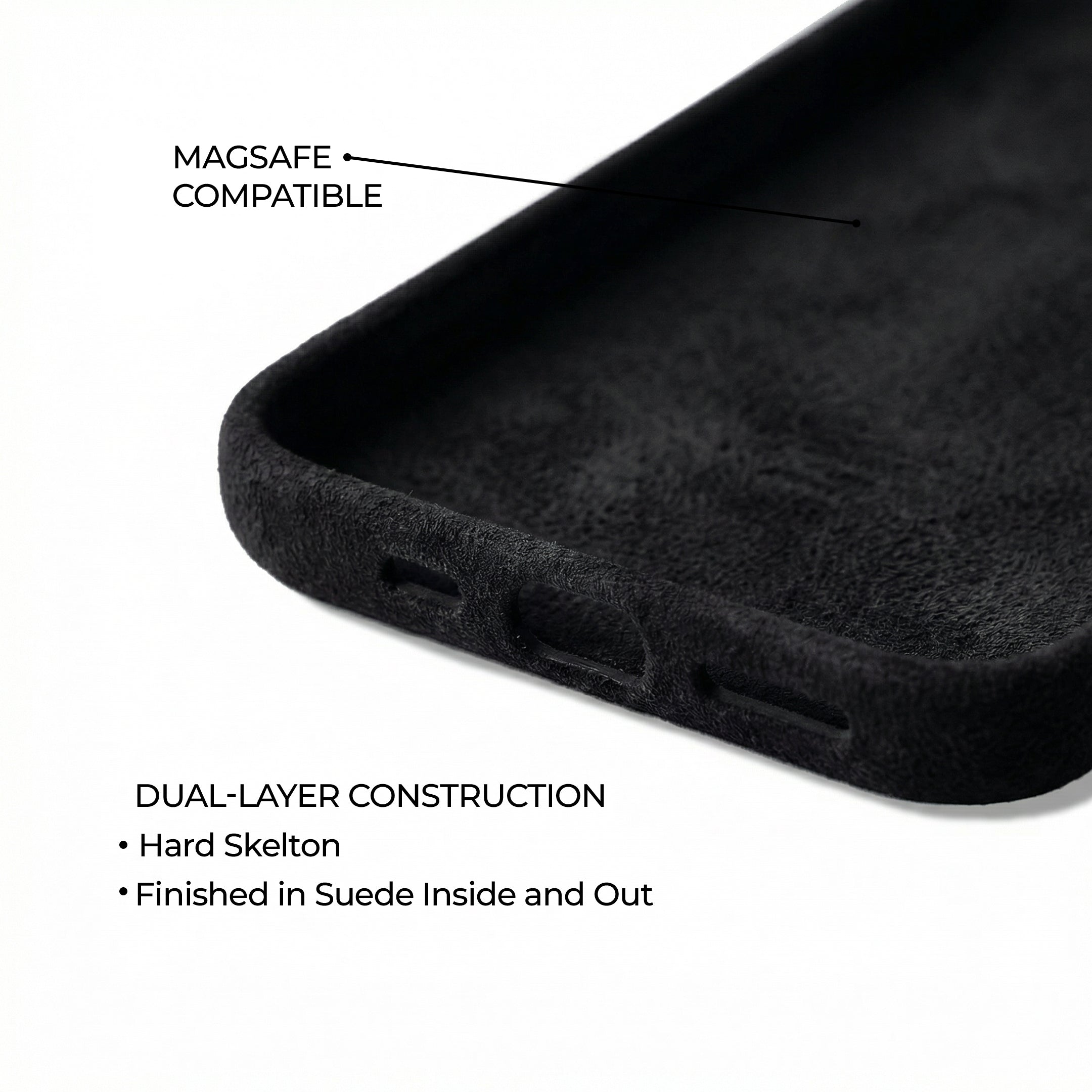 iPhone 14 Pro Max - Suede Case - Black