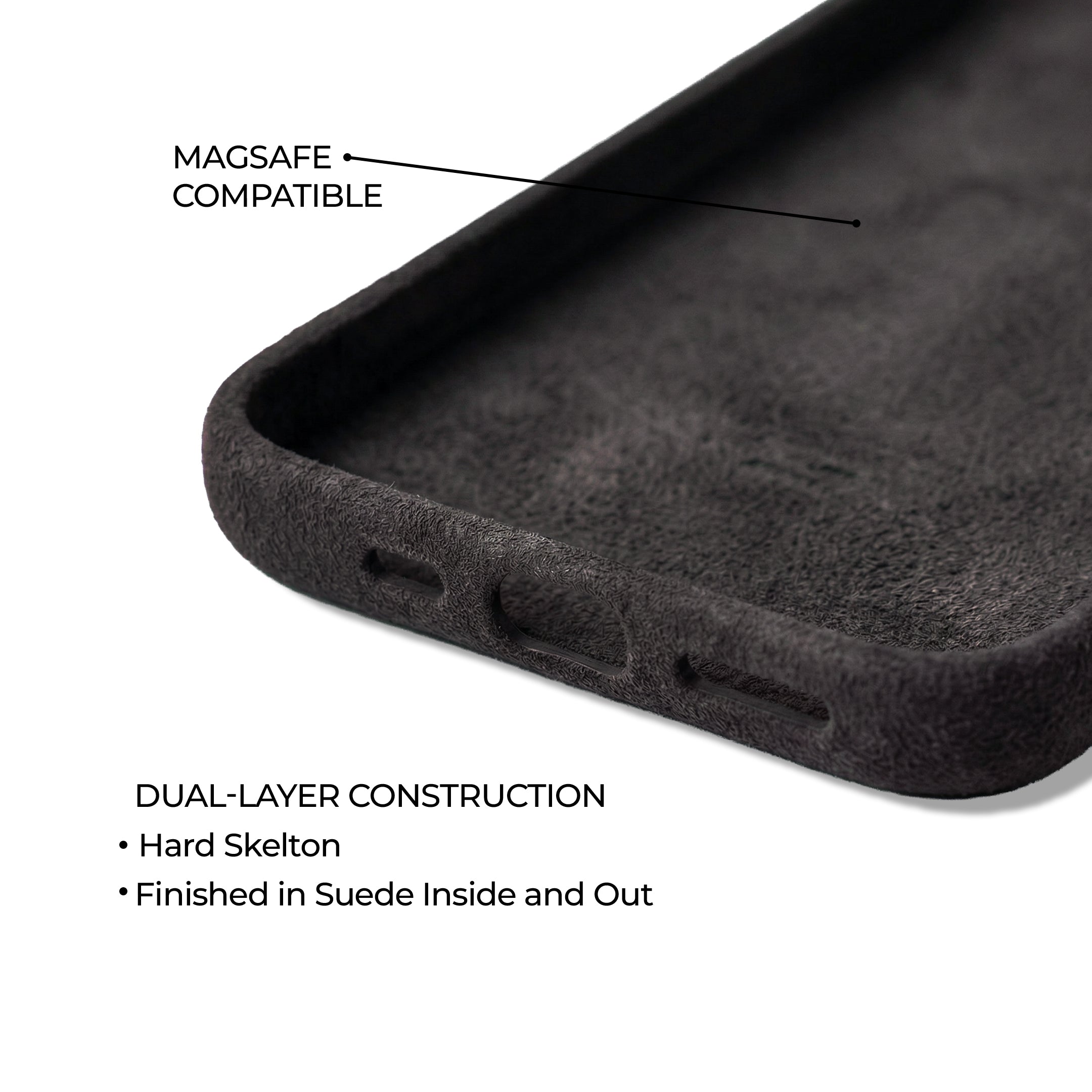 iPhone 15 Pro - Suede Case - Dark Gray