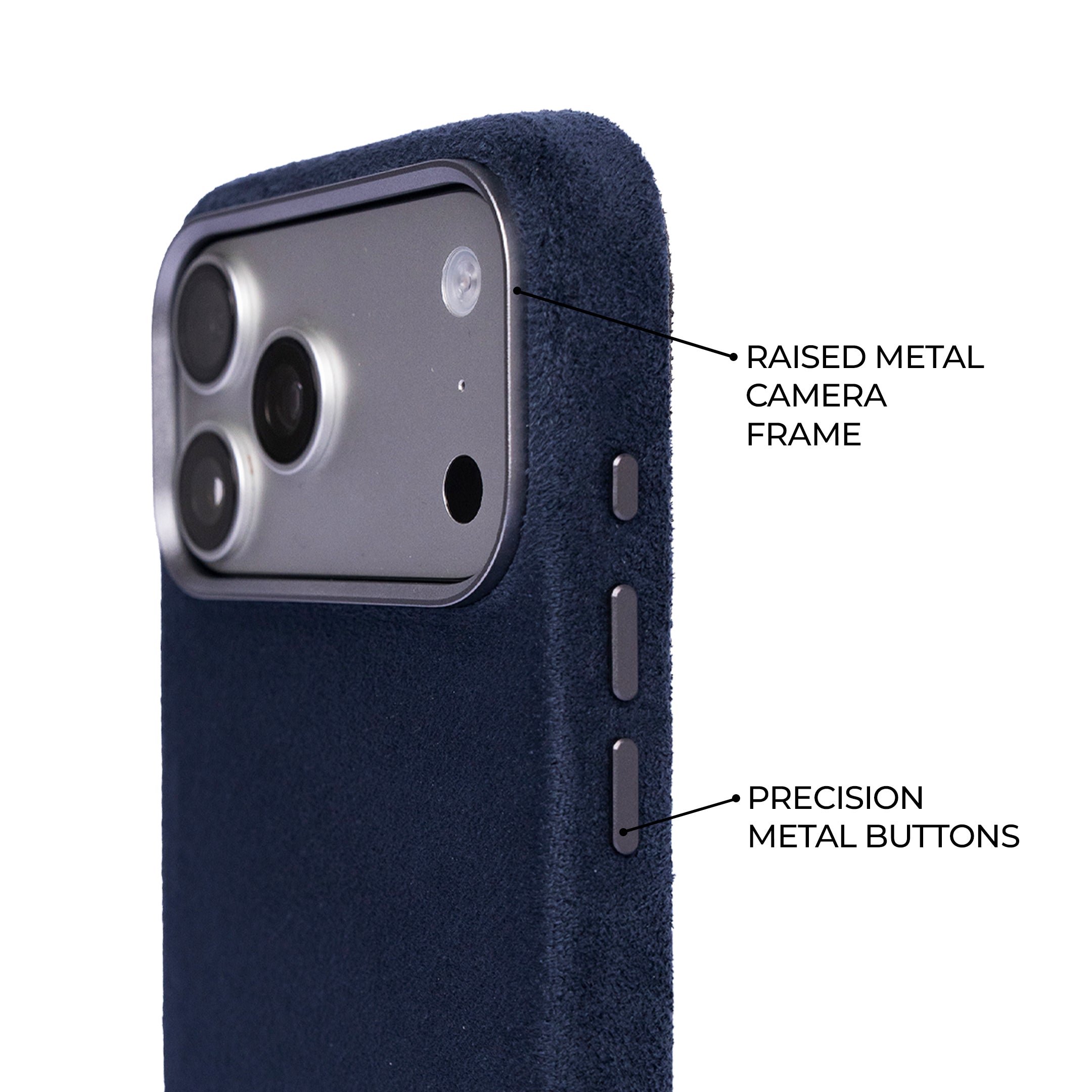 iPhone 17 Pro - Suede Case - Navy Blue