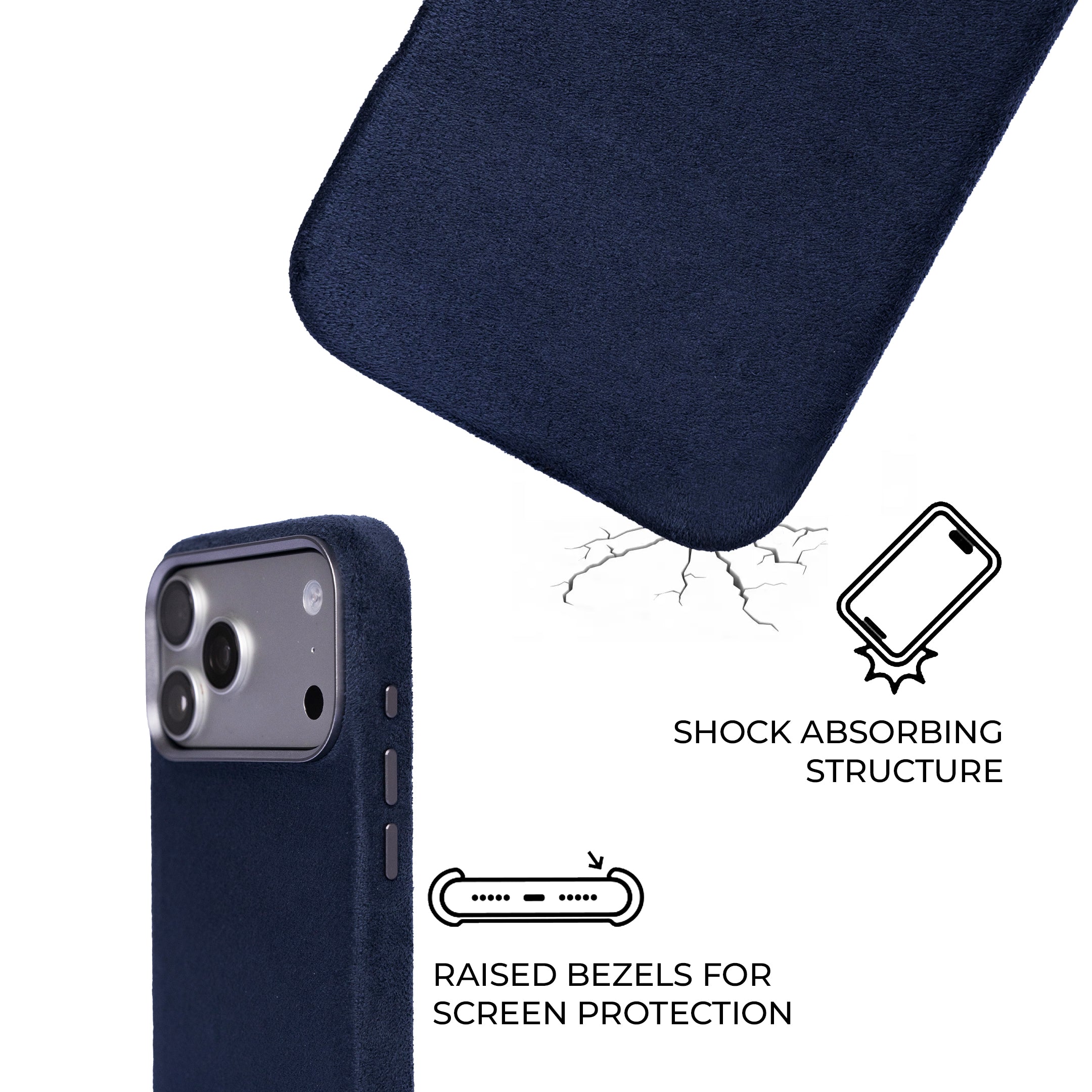 iPhone 17 Pro Max - Suede Case - Navy Blue