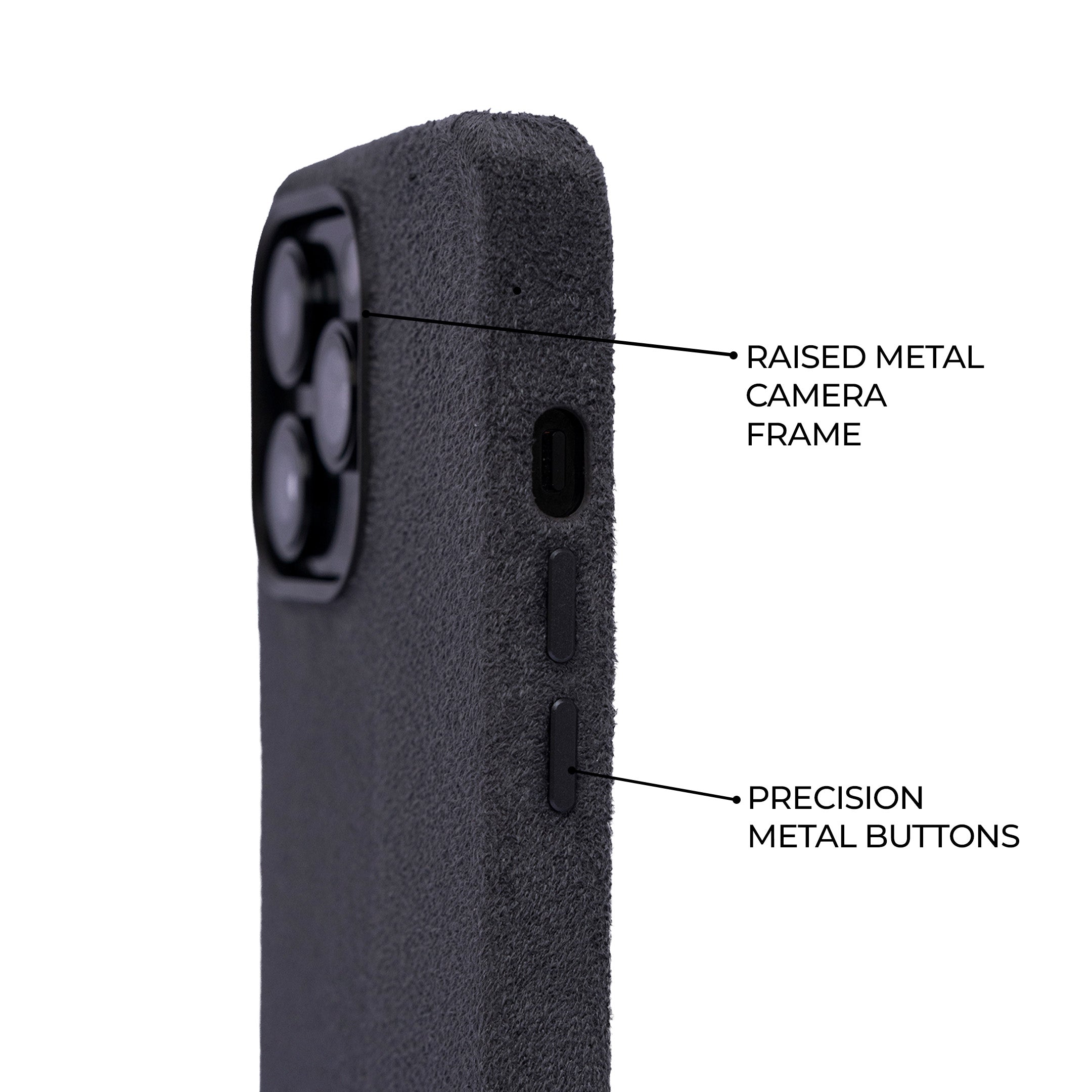 iPhone 14 Pro Max - Suede Case - Dark Gray