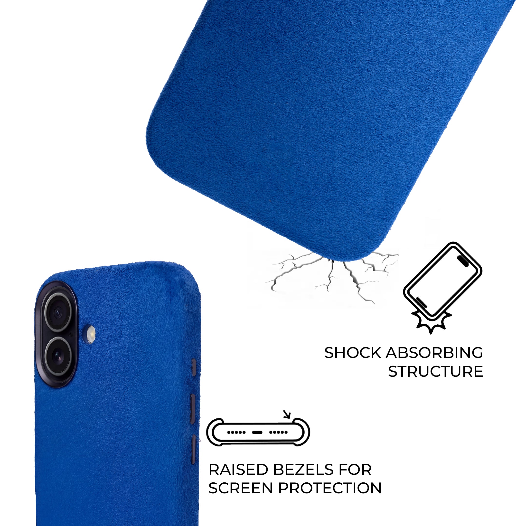iPhone 16 - Suede Case - Electric Blue