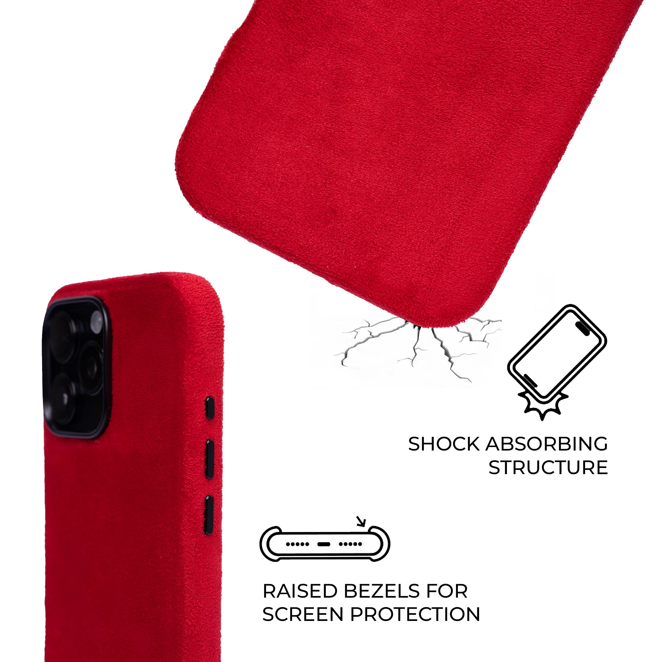 iPhone 16 Pro Max - Suede Case - Red