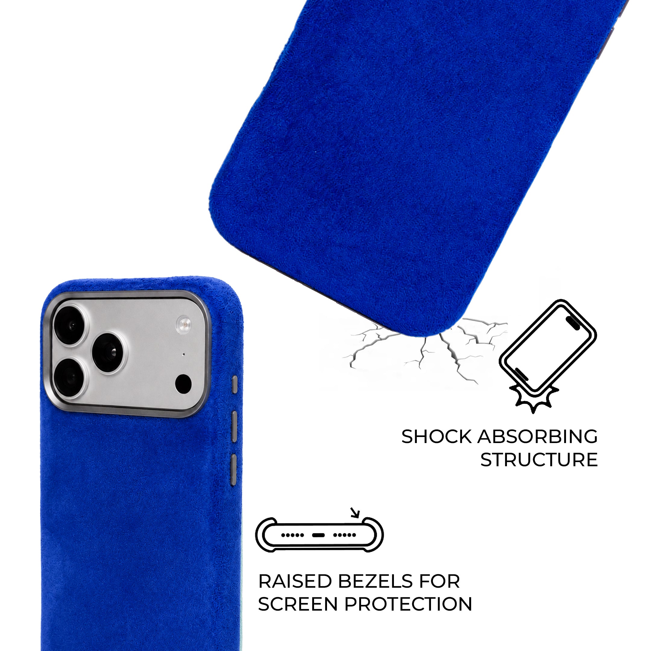 iPhone 17 Pro - Suede Case - Electric Blue