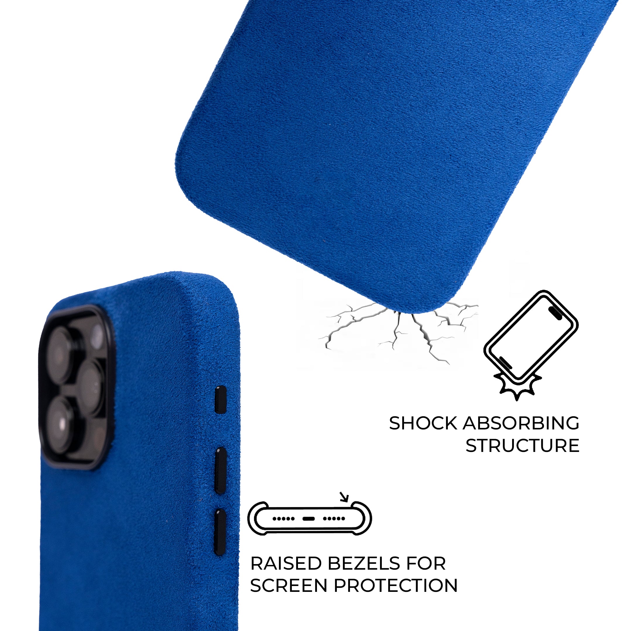 iPhone 15 Pro Max - Suede Case - Electric Blue