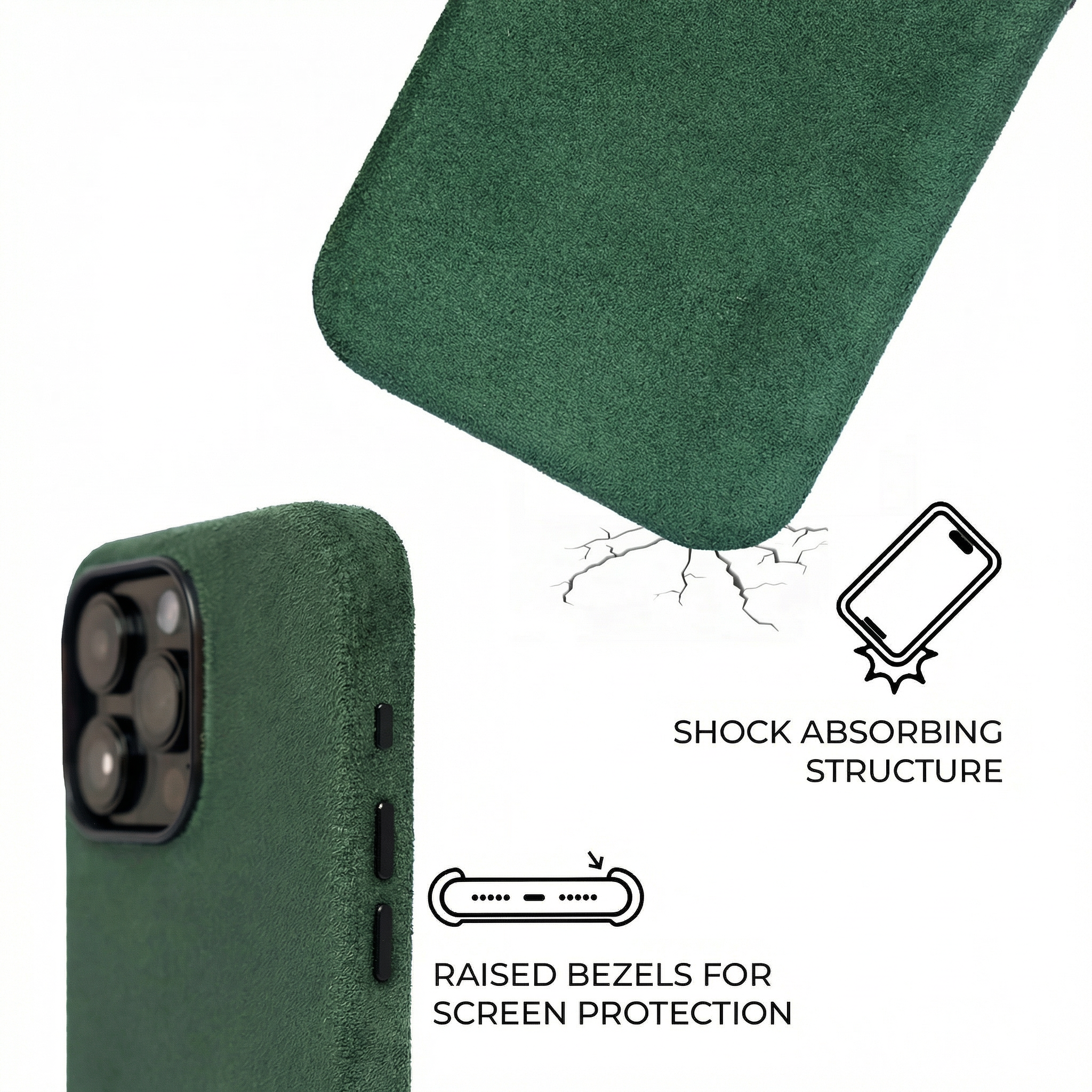 iPhone 15 Pro Max - Suede Case - Green