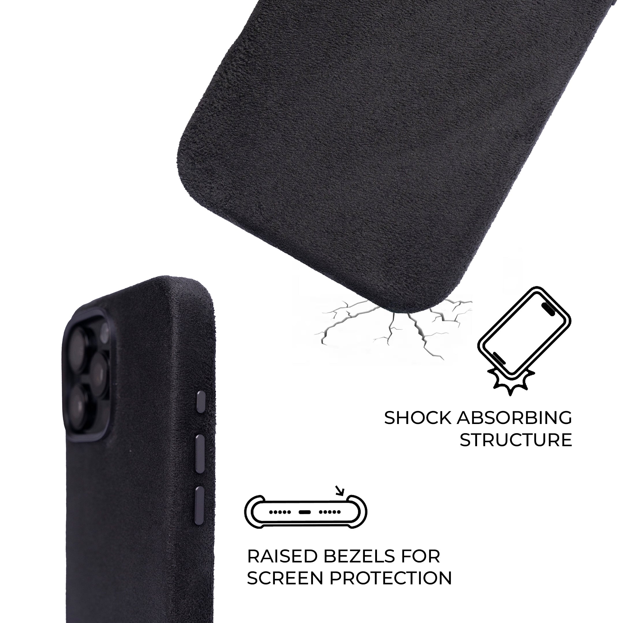 iPhone 16 Pro Max - Suede Case - Dark Gray