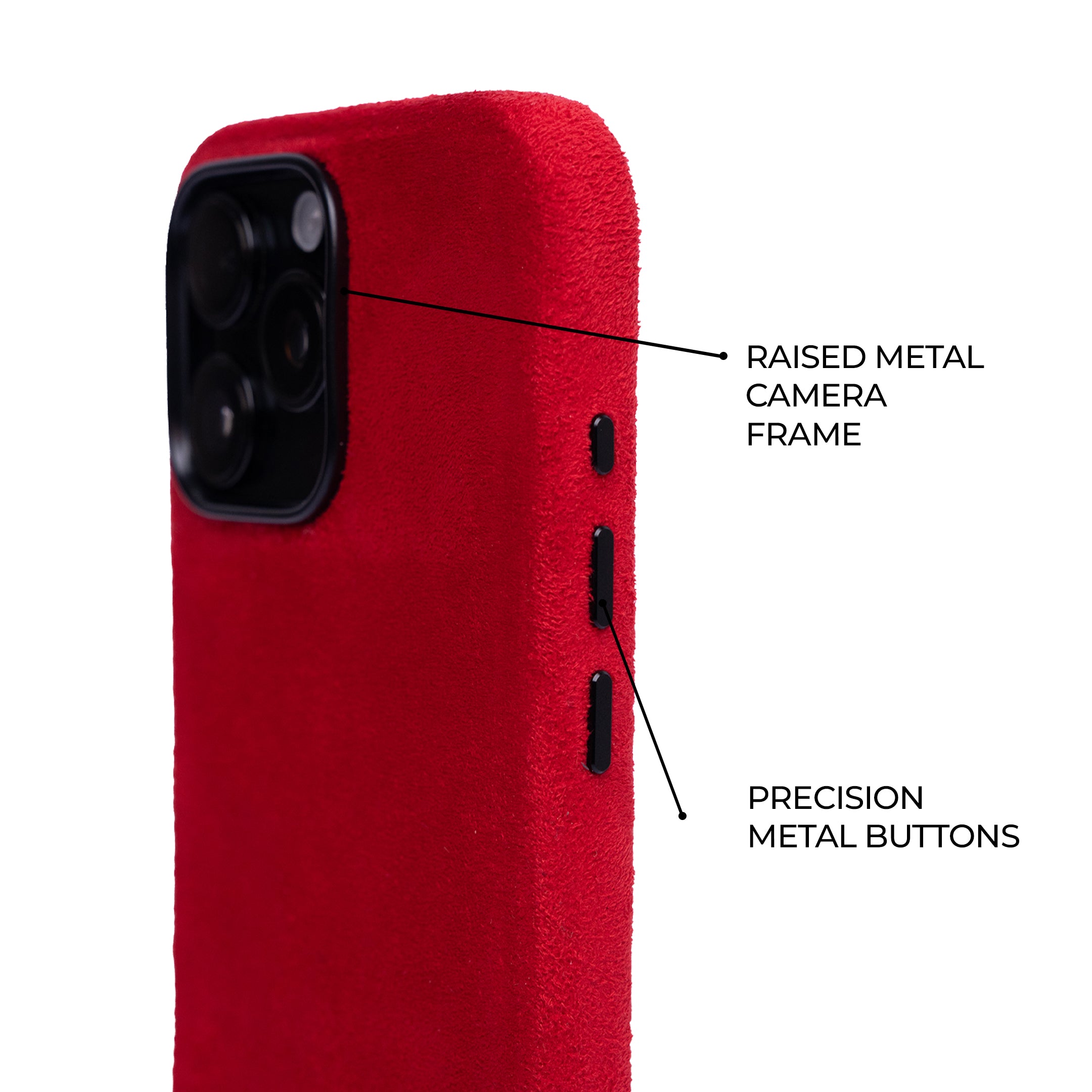 iPhone 16 Pro Max - Suede Case - Red