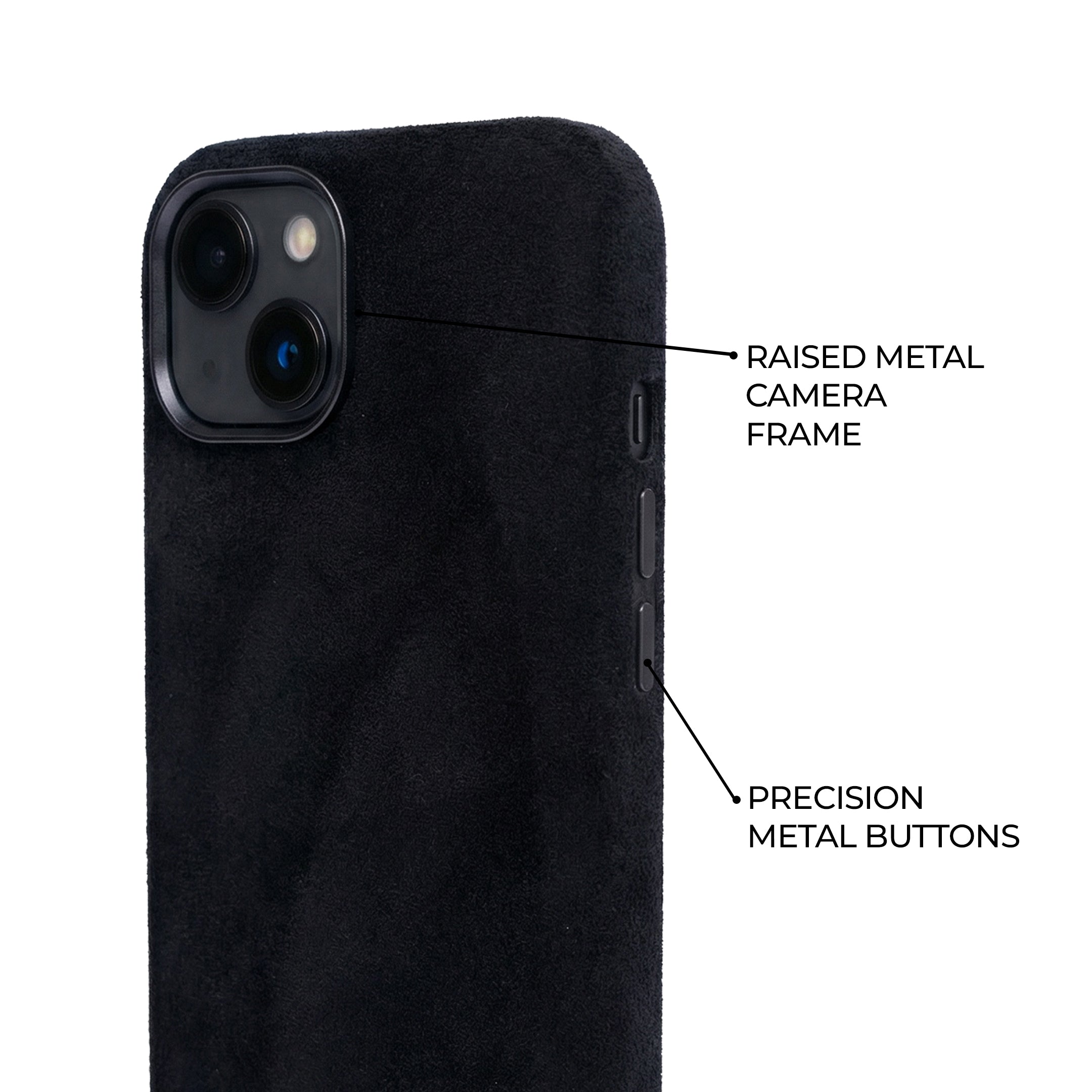 iPhone 15 Plus - Suede Case - Black