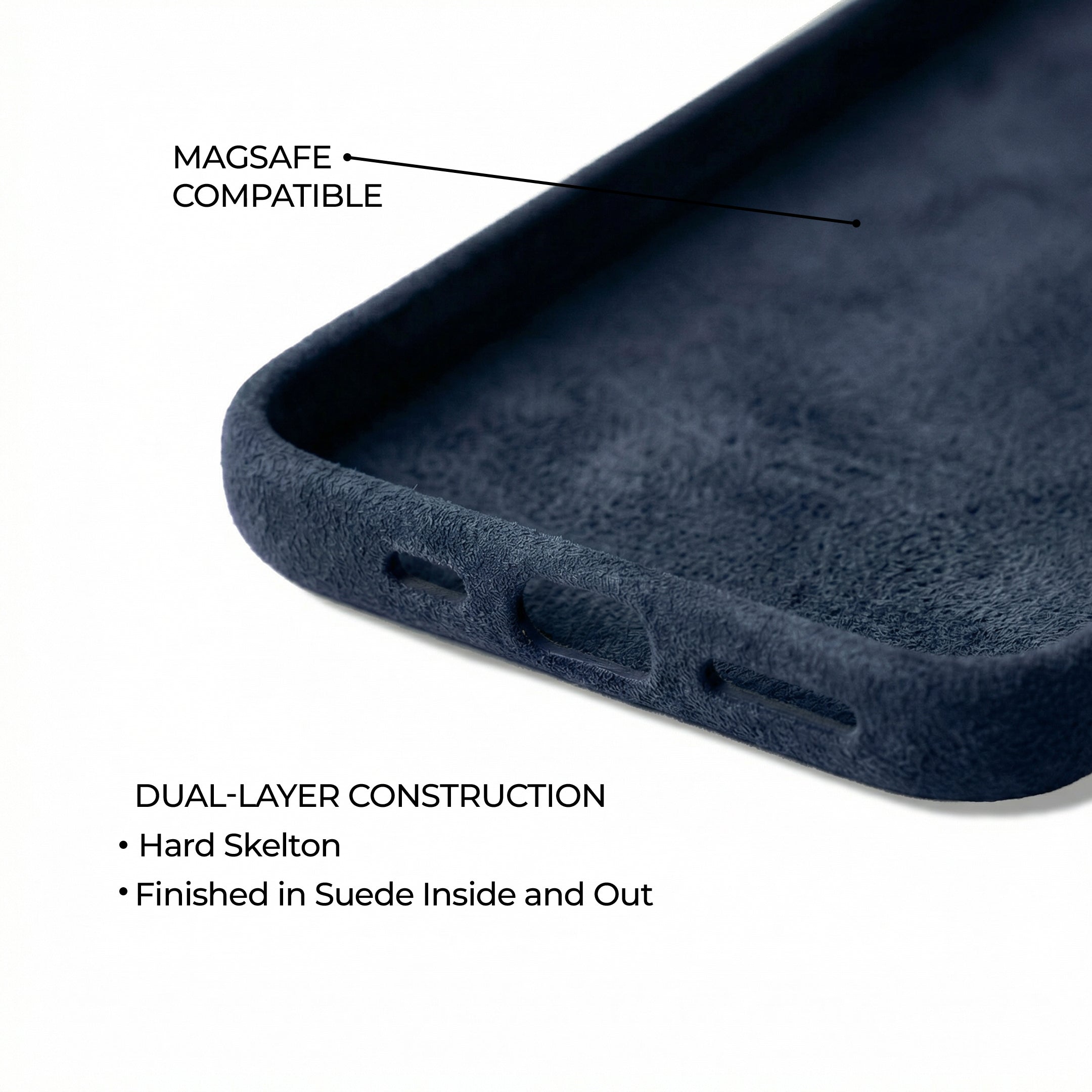 iPhone 16 Pro - Suede Case - Navy Blue