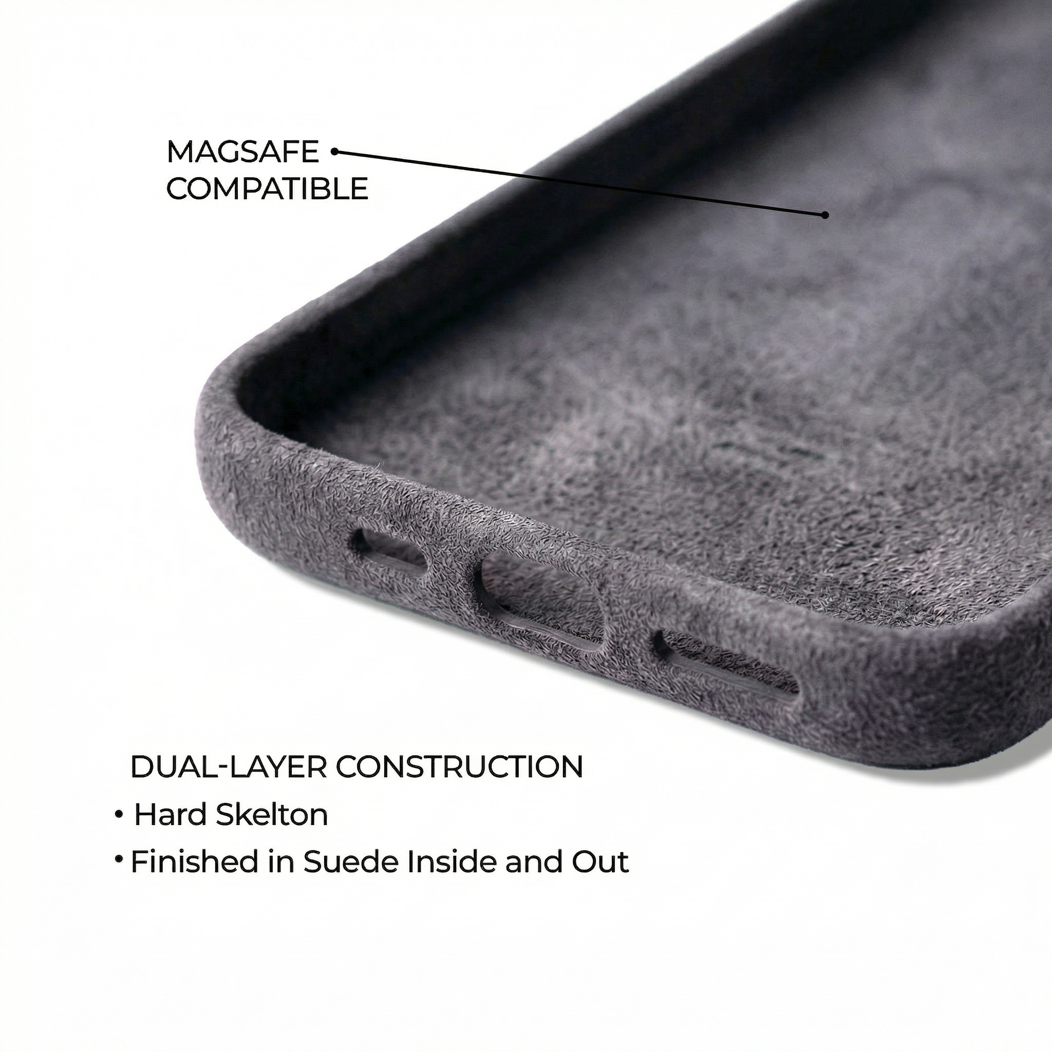 iPhone 15 Pro Max - Suede Case - Nardo Gray