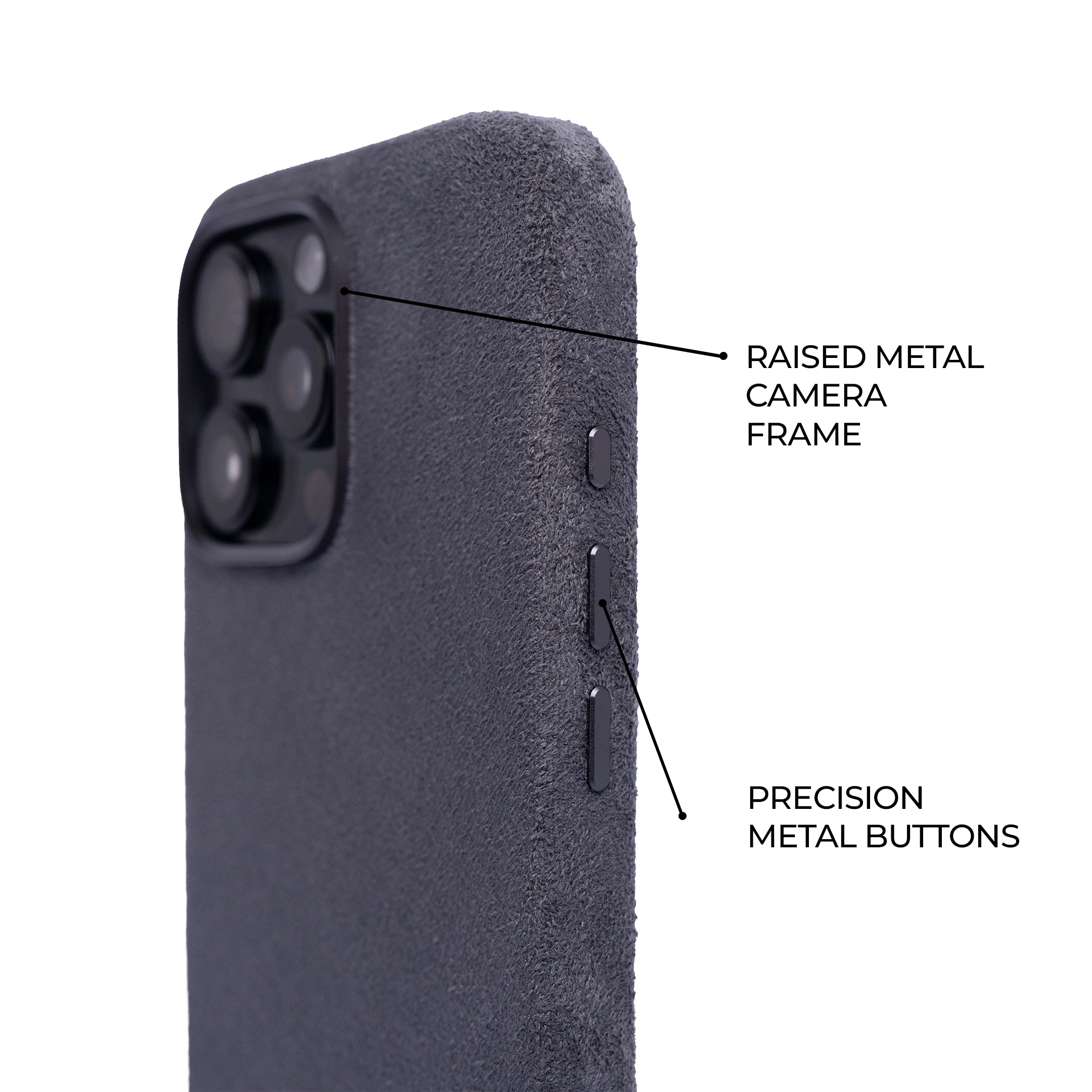 iPhone 15 Pro - Suede Case - Nardo Gray