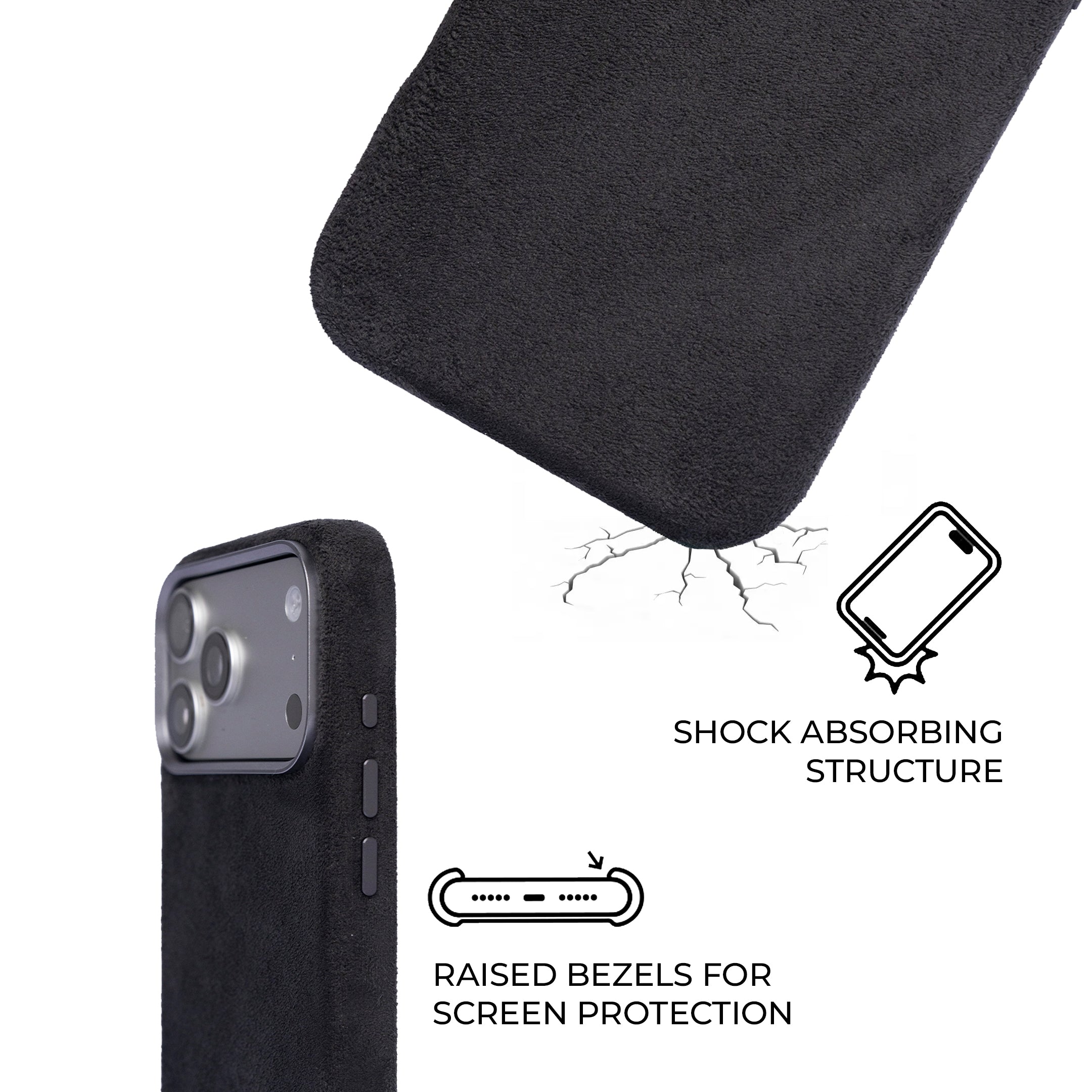 iPhone 17 Pro - Suede Case - Dark Gray