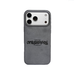 Personalized engraved suede iPhone case