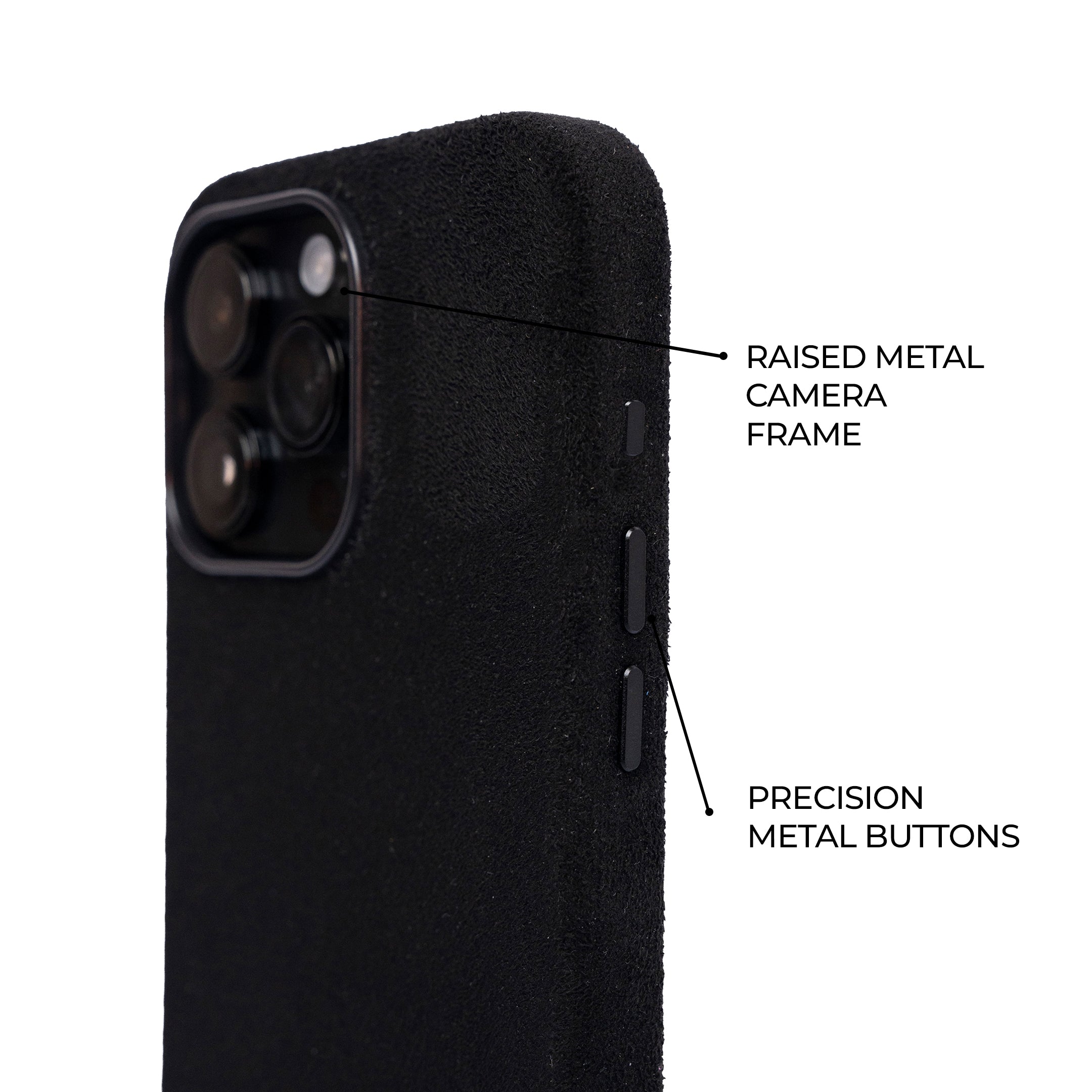 iPhone 15 Pro - Suede Case - Black