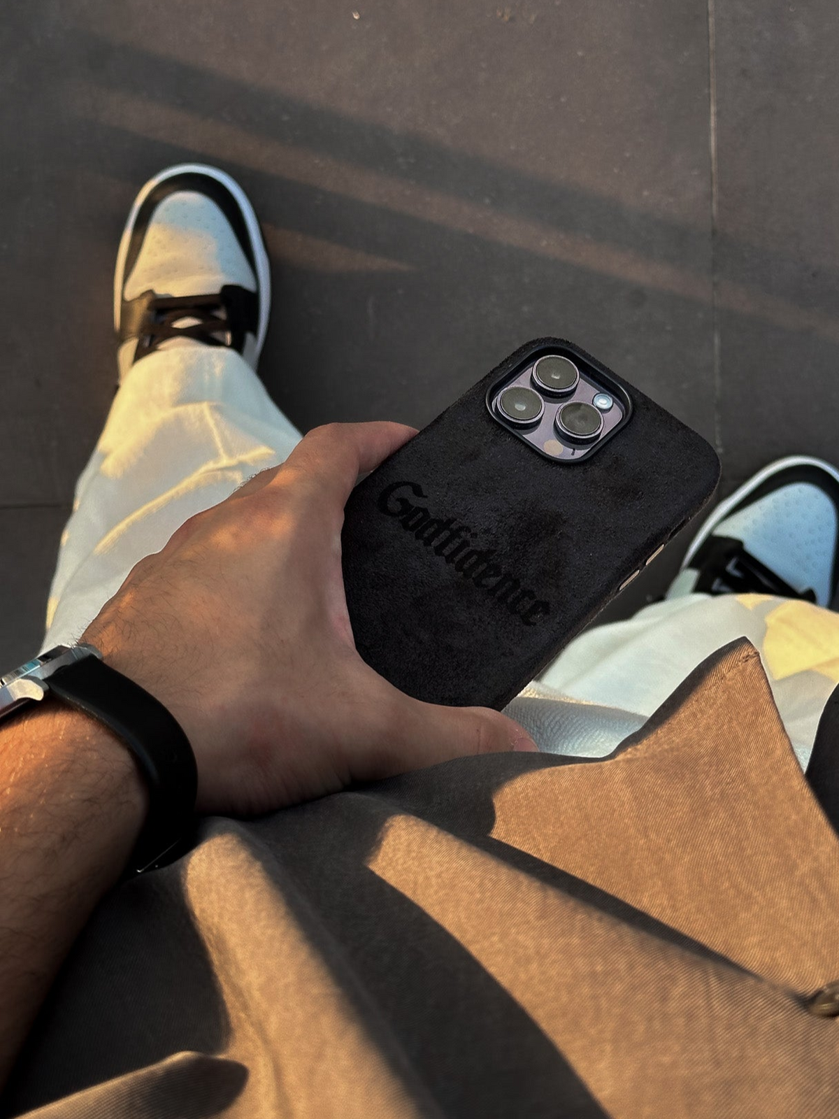 Joan M. — Dark Gray suede case